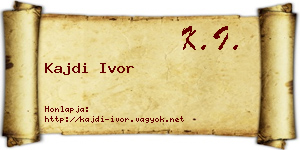 Kajdi Ivor névjegykártya